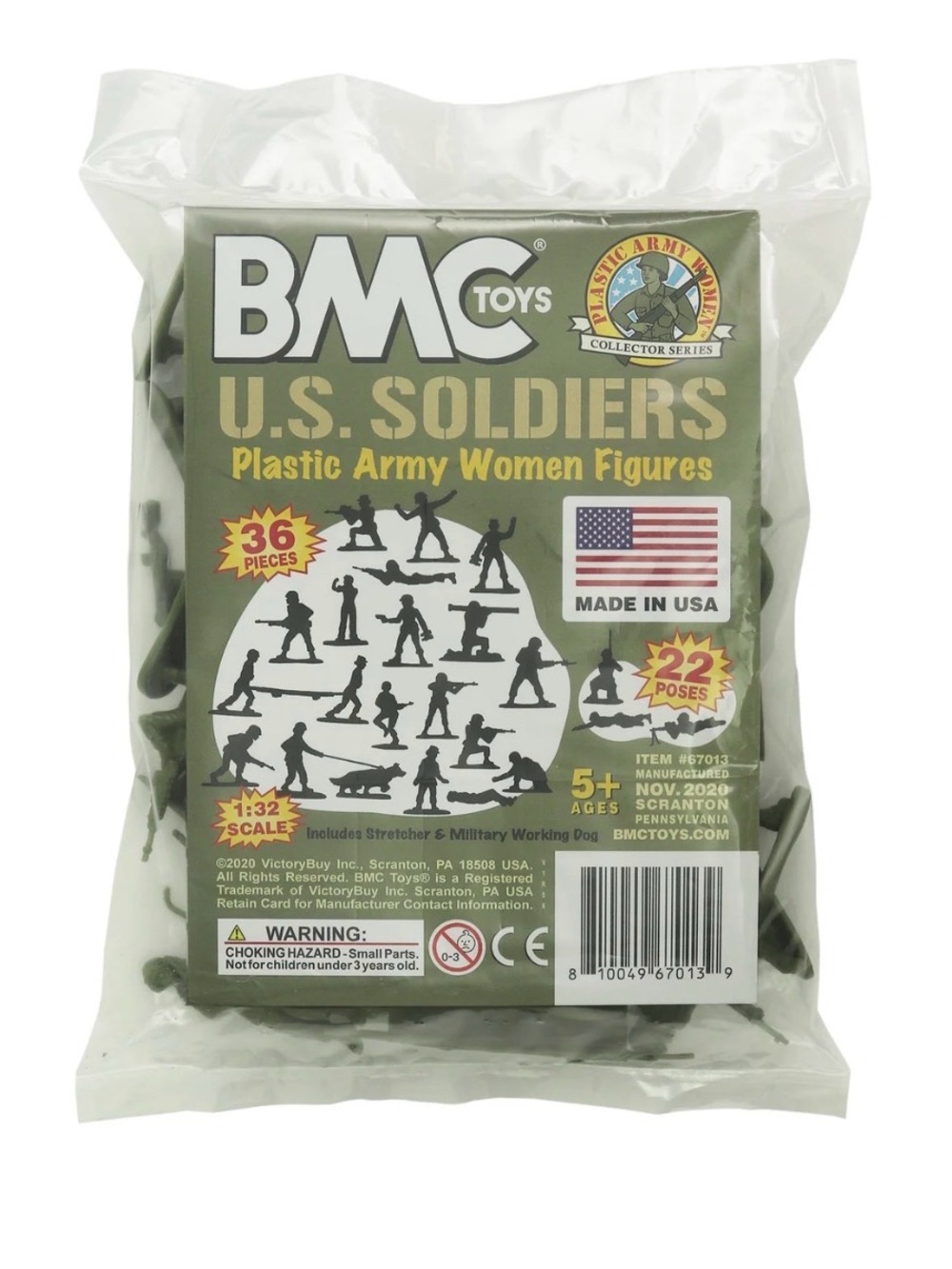 BMC Toys U.S. Soldiers Plastic Army Women Figures - Olive Green (36 pcs)